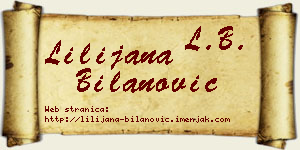 Lilijana Bilanović vizit kartica